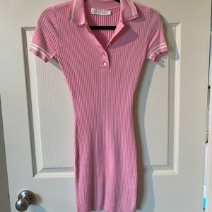 Pink jersey mini dress